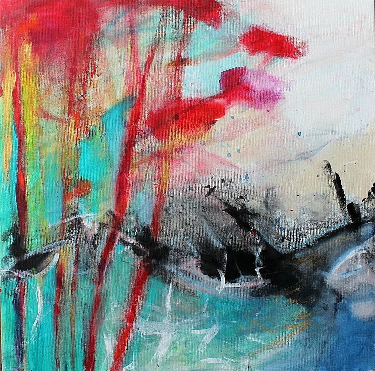 Abstract Landscape Painting Canvas "Storm at Sea"