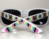 Beaded Sunglasses White and Purple