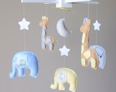 Baby mobile - Baby crib Mobile - Elephant Mobile - Nursery Mobile - Baby boy Mobile - You can PICK ur COLORS and FABRIC :)