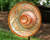 Garden Art Sun Catcher Glass Plate Flower Garden Sculpture