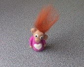 Miniature monkey pixie needle felted fantasy soft sculpture gift idea under 25