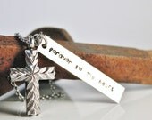 Infant Loss Memorial Necklace with Urn for cremation ashes with hand stamped "forever in my heart"