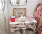 Chippy pink Vintage cabinet cupboard cottage chic shabby chic prairie