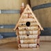 Peak House birdhouse, wood and wine corks