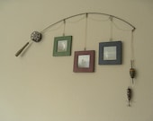Fishing Pole Picture Frame - Metal Brown - 3 Frames