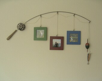 Fishing Photo Frame - Metal Brown - 3 Frames