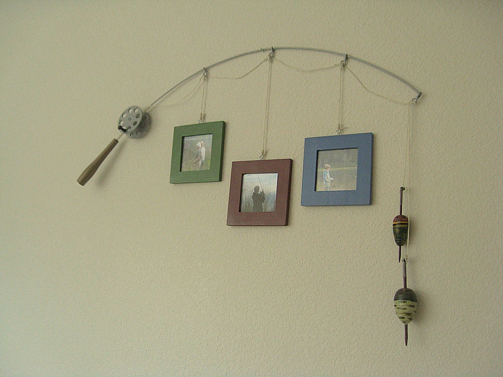 Fishing Photo Frame - Metal Silver - 3 Frames