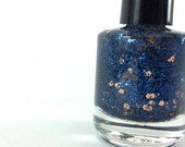 One In A Million  - Handmade Glitter Polish - Nail Lacquer - Blue and Copper  - Glitter Nail Polish