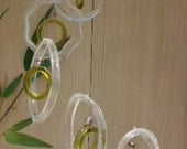 RECYCLING CLEAR bottles into windchimes, wind chime, mobile, eco friendly and green, colorful and musical, wind chimes 121