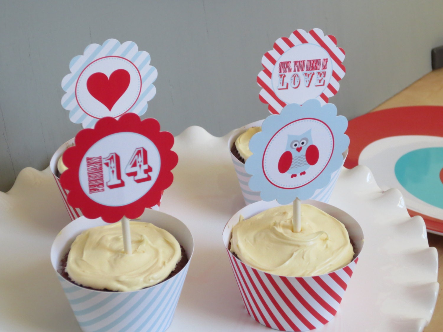 INSTANT DOWNLOAD: Owl Valentine DIY Printable Party Squares