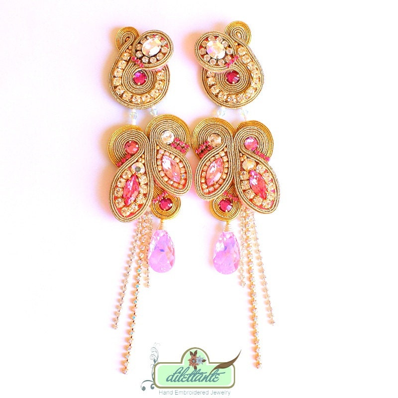 One of a kind Original Swarovski Crystal Statement Earrings - Clip On