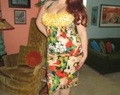 1950s Vintage PinUp Girl Tiki Tropical Hawaiian Luau Wiggle Dress PinUp Rockabilly Retro Tiki Oasis Fantastically Fun and Flirty