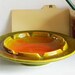 SALE - Vintage Calif. Ashtray Lou Hoenic USA 60's 70's Lime Orange Avocado - Drip Glaze - Retro Midcentury BOHO Hippie MadMen