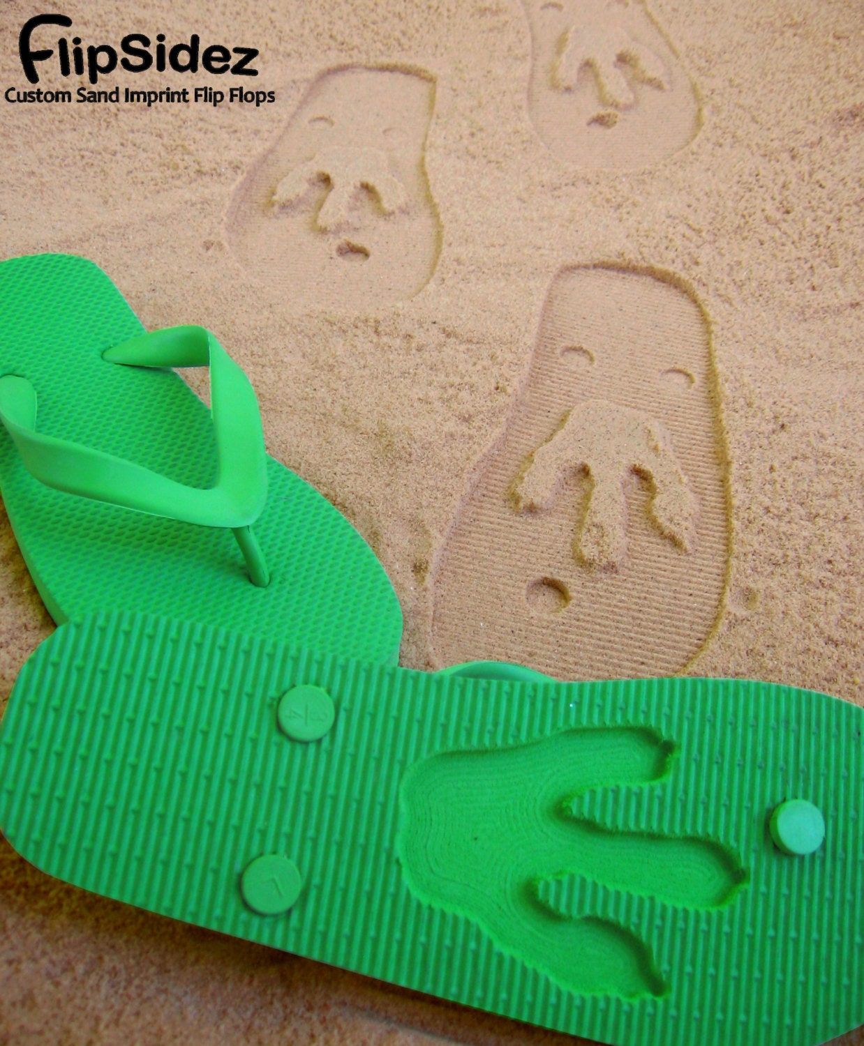 Custom Animal Track Sand Imprint Flip Flops
