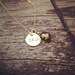 Gold Filled Birthstone Initial Necklace - Personalized Necklace - Personalized Initial Natural Gemstone Necklace