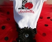Lady Bug Birthday First Birthday Tutu Set Boutique Custom Embroidery