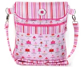 Crossbody iPad Bag Shoulder Strap Pink Cupcakes Hearts Valentines Day