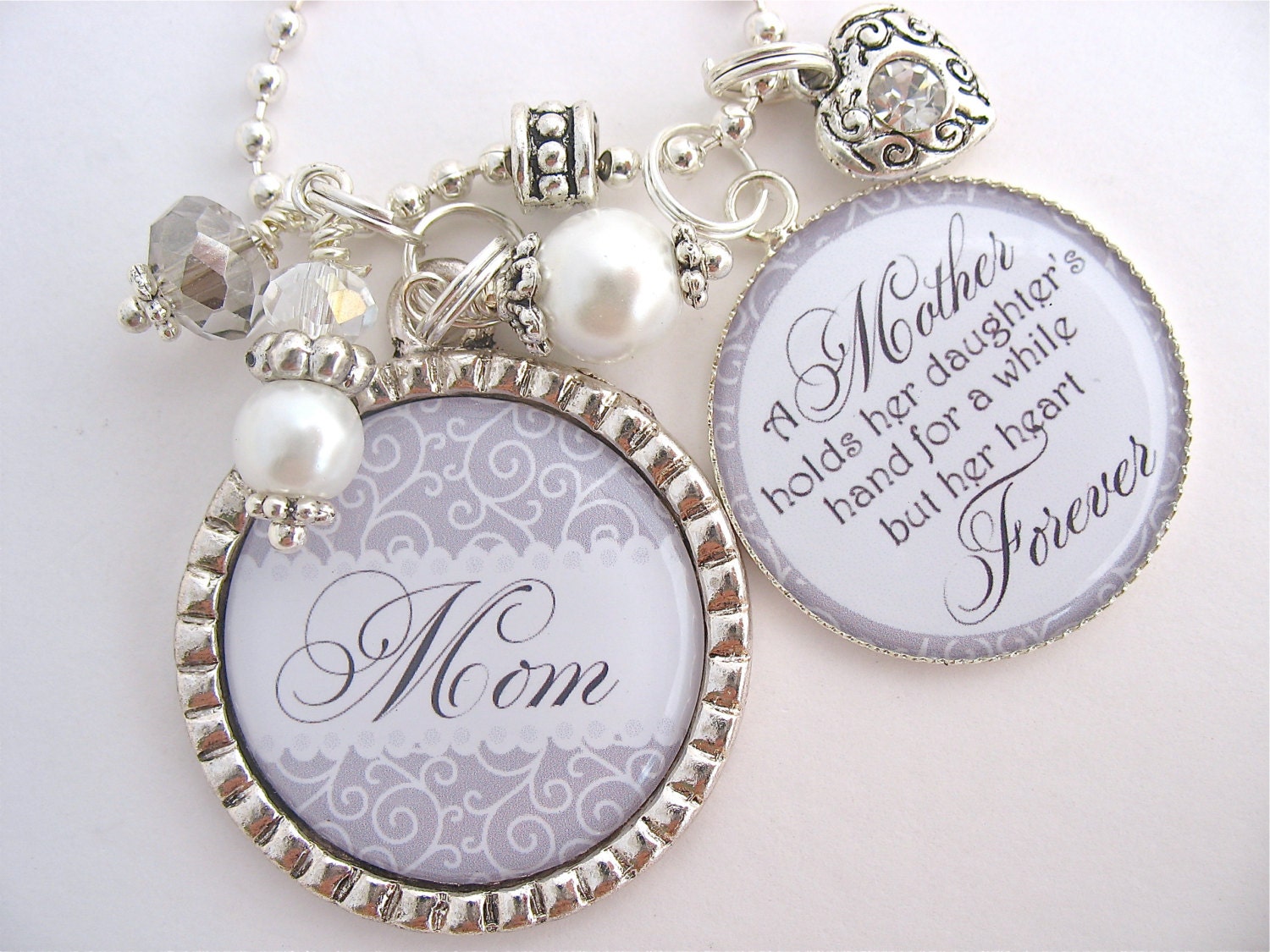 MOTHER of the BRIDE Gift Simple Elegant Wedding pendant MOMs Day necklace inspirational quote or Keychain Mother in law Bottle cap, Wedding