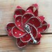 Hand painted Zipper Brooch, red and silver Polka Dots, Zipper Pin. Approx 2,4 in/ 6 cm.- eco friendly, recycled jewelry