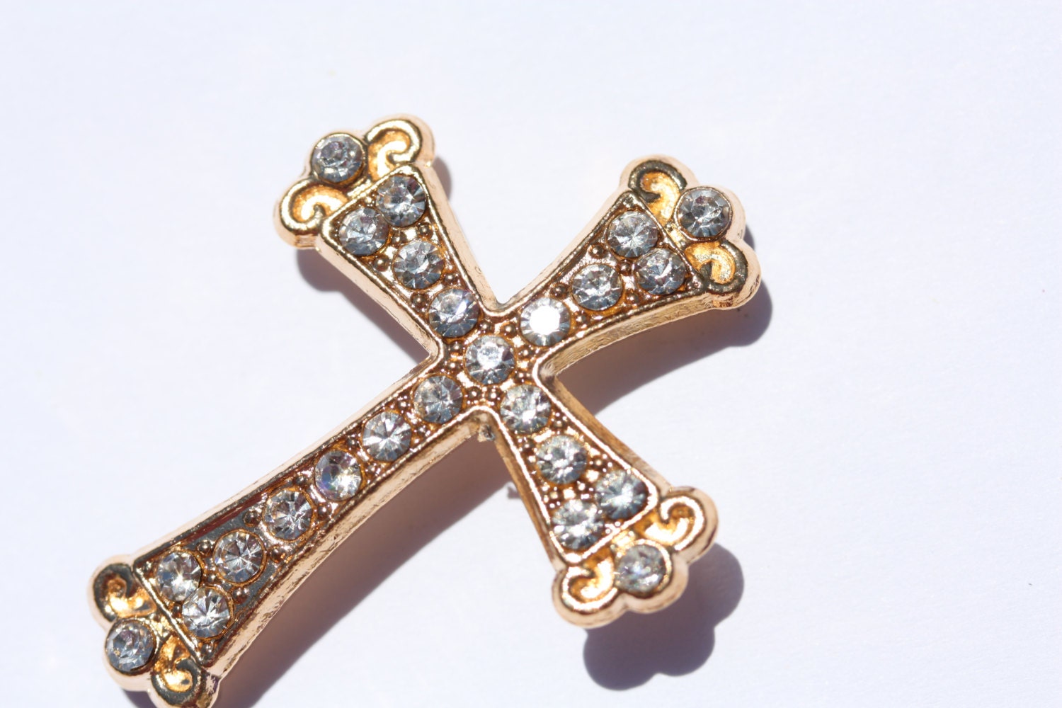 Gold Cross Connector Rhinestone Crystal Bracelet Connector Basketball Wives Earrings