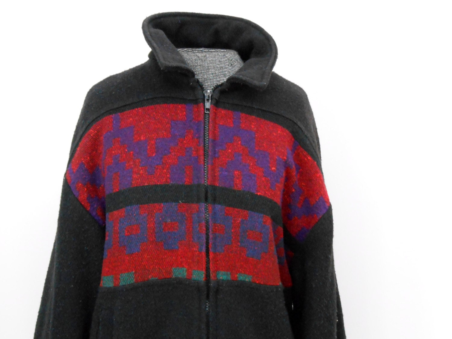 SOUTHWESTERN coat 90s MEDIUM aztec print