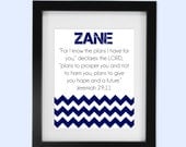 Jeremiah 29:11 "For I know the plans I have for you..." Chevron - Printable Home Decor Artwork - High resolution JPG - PIY