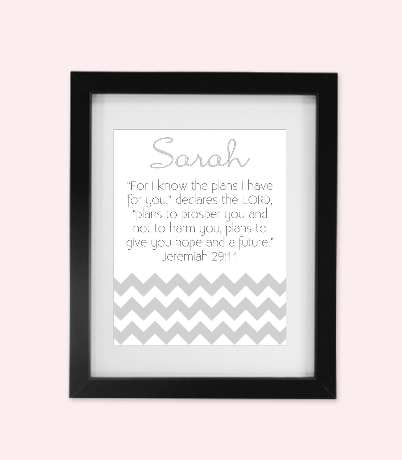 Jeremiah 29:11 "For I know the plans I have for you..." Chevron - Printable Home Decor Artwork - High resolution JPG - PIY