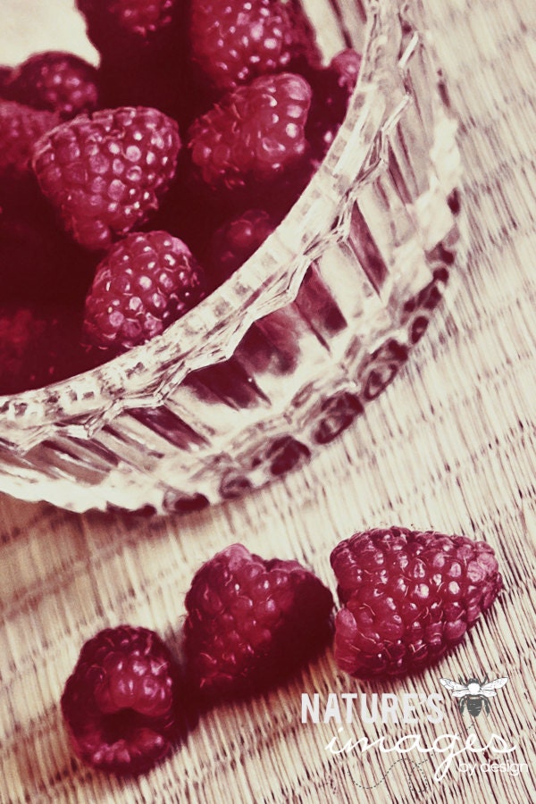 Raspberry Print, Food Photography, Still Life Print, Raspberry Closeup, Red, Fruit Image, Macro, Kitchen Print,  8x12