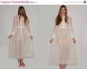 FESTIVAL SALE Victorian Style Sheer Lace Wedding Dress with Edwardian Collar