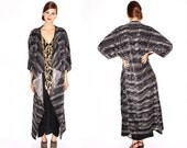 FESTIVAL SALE Shades of Gray- faux Fur Supermodel Maxi length Handmade Kimono Coat