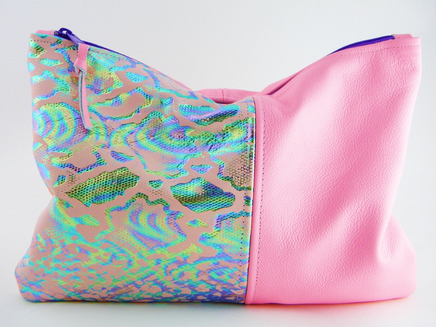 NEW - Snake Out Leather Statement Clutch - LIMITED