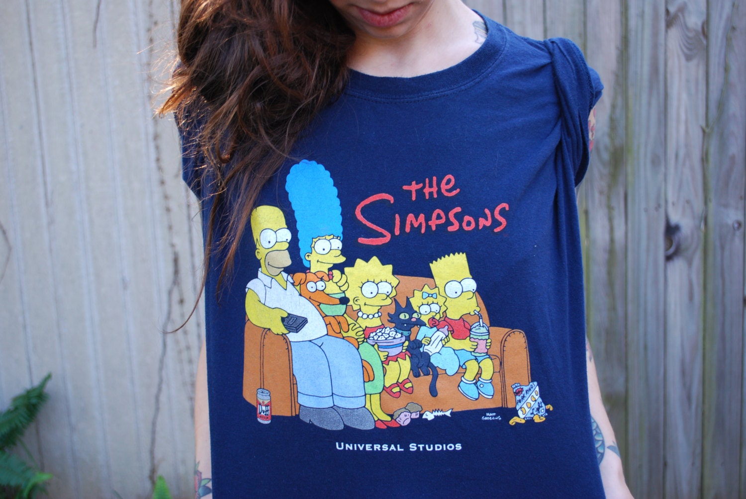 Vintage // Grunge 90's Simpsons T Shirt // Universal Studios Size M // Cartoon Family Values