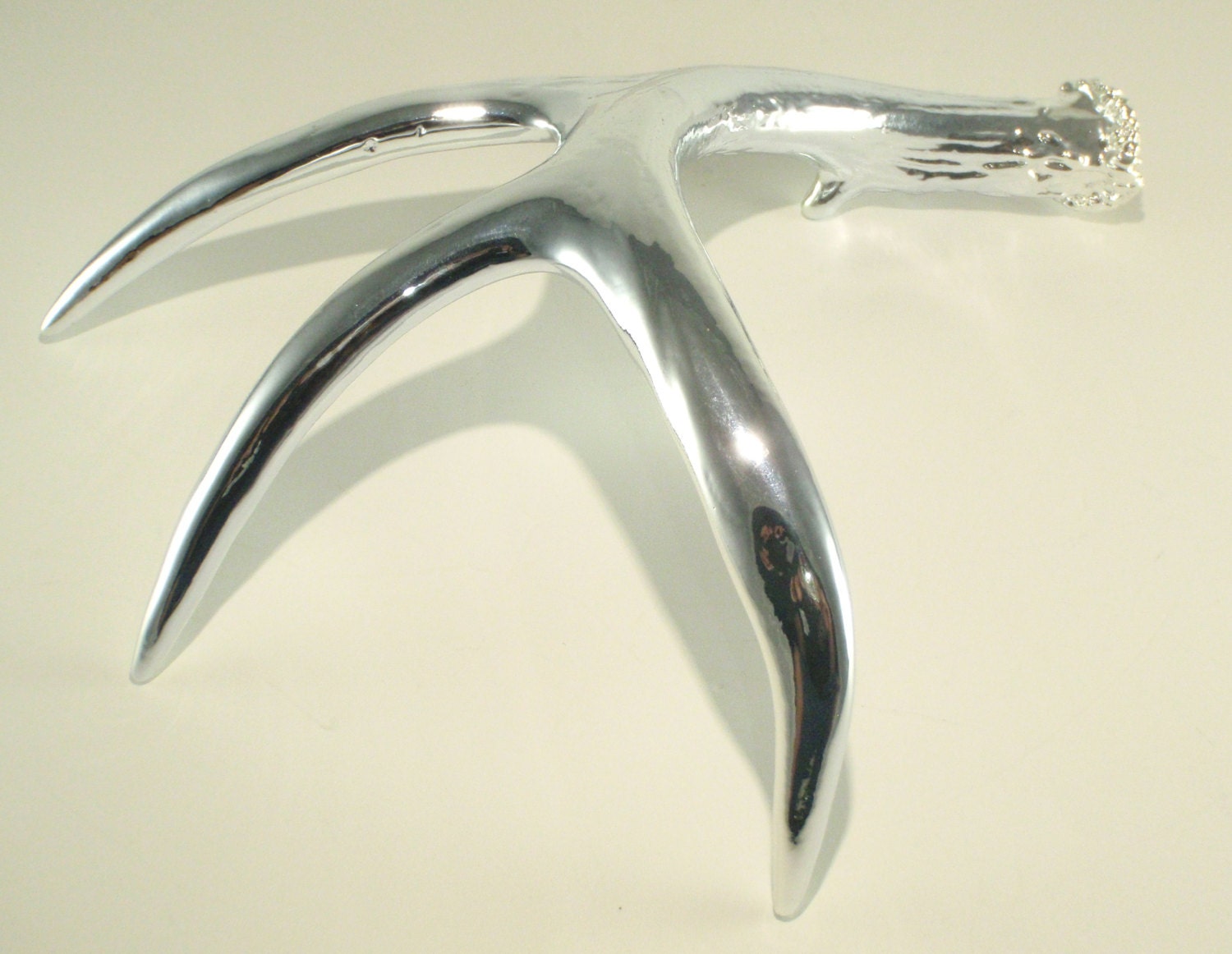 Deer Antler Chrome  4 point  Art Sculpture