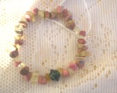 Power Bracelet Rhodonite and Citrine Beaded Gemstone Chips Stretch Handmade Metaphysical  Healing Jewelry Unisex