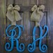 Single Letter Monogram Wooden Door Decor - 18 inches
