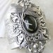 MOSSY GLEN Victorian ornate dragonfly cuff bracelet with vintage glass in moss green