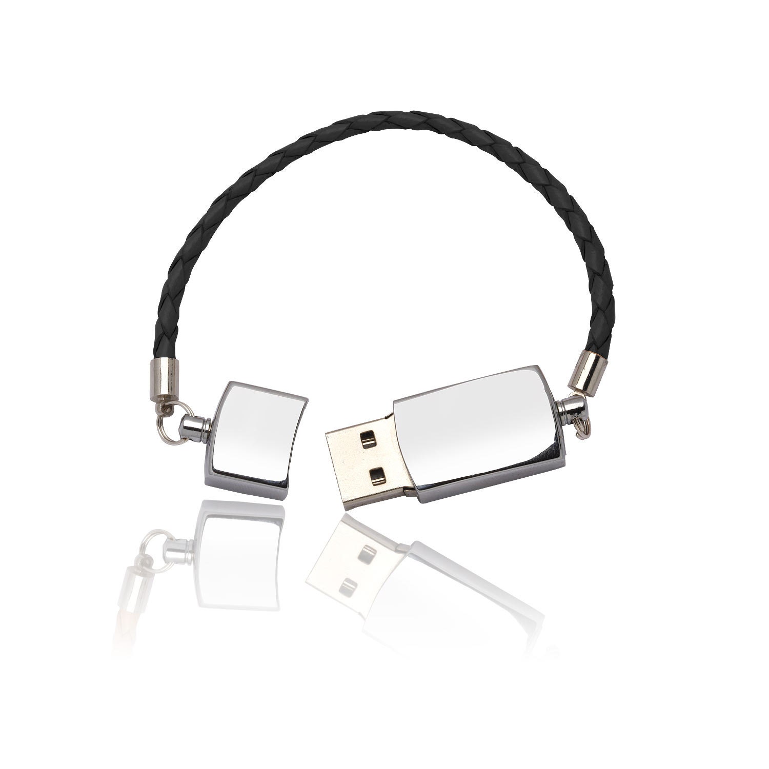 Scandinavian USB stick leather braided bracelet
