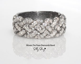 Woven Tire Diamond Band 14K Gold