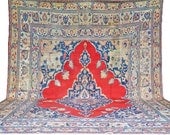 1880s Worn Antique Persian Dorokhsh Rug. Large.