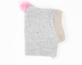 Baby Hat Balaclava Snood in Upcycled Wool 0m Newborn or Premature