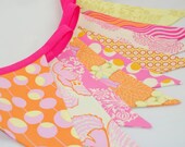 Bright Cheerful Party Bunting - CELEBRATION in Hot Pink & Tangerine - The perfect decoration for showers, weddings and parties