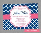 Printable Bridal Shower Invitation - Shower Themed Quatrefoil Invite - Colors and Text Customizable Il_170x135