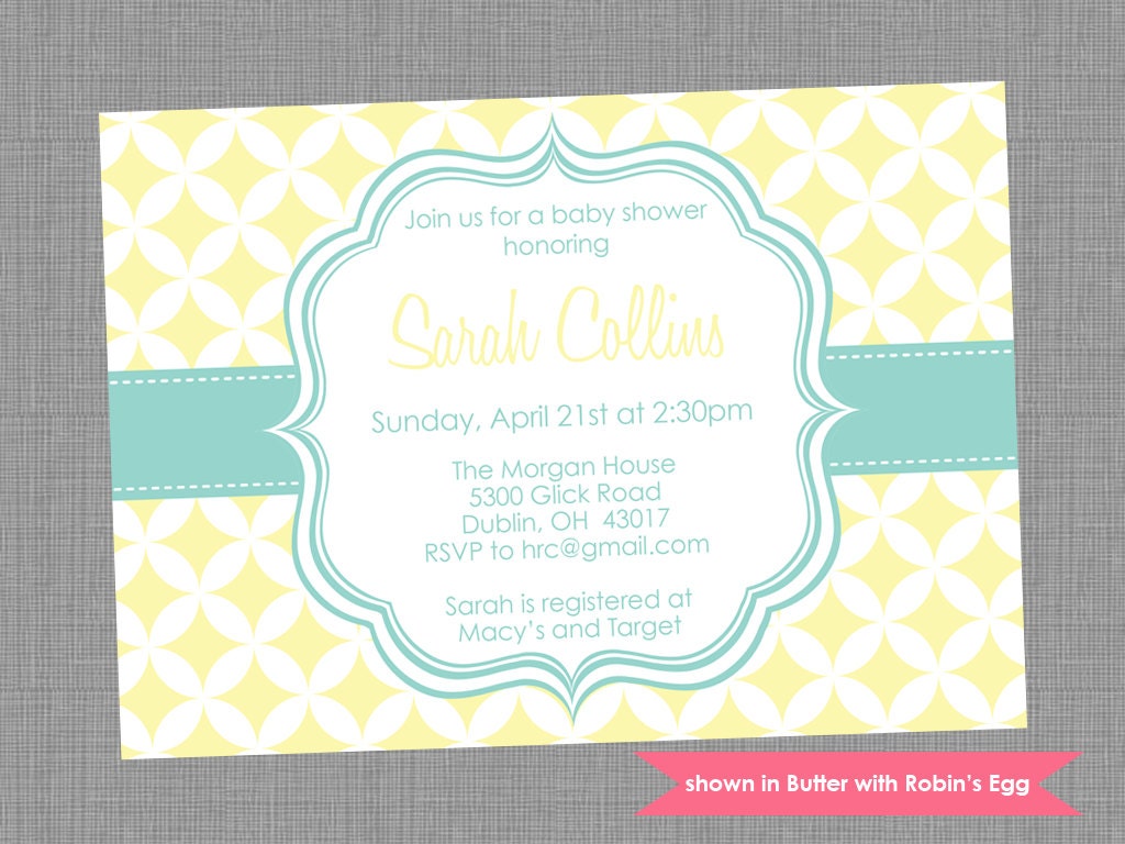 Printable Baby Shower Invitation - Shower Themed Pixie Invite - Colors and Text Customizable Il_570xn