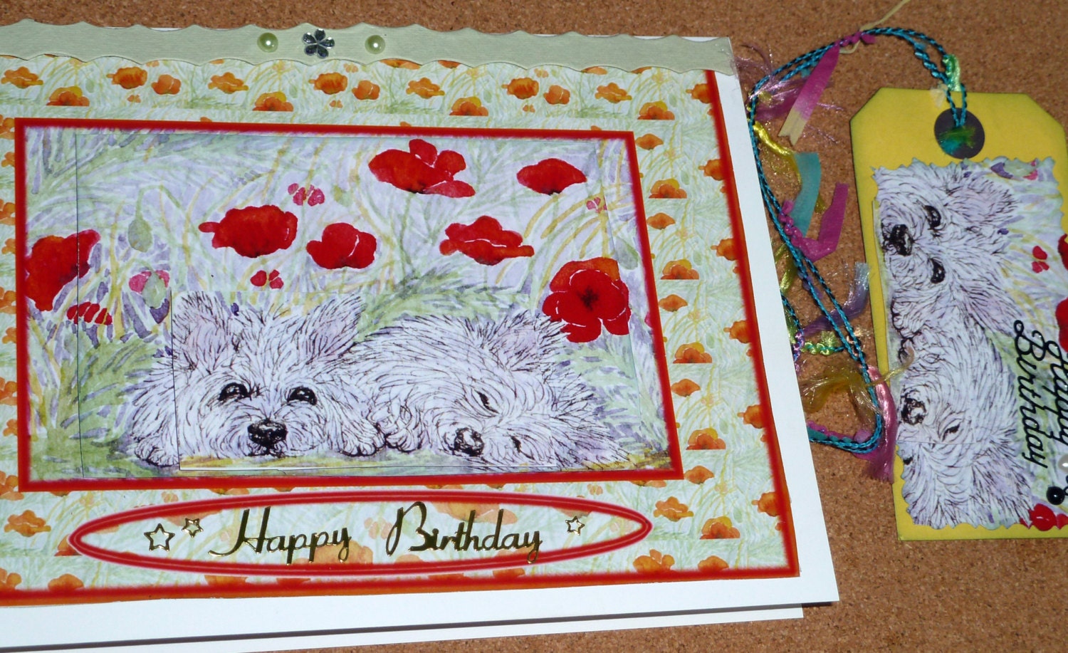 West Highland Birthday Card and matching tag