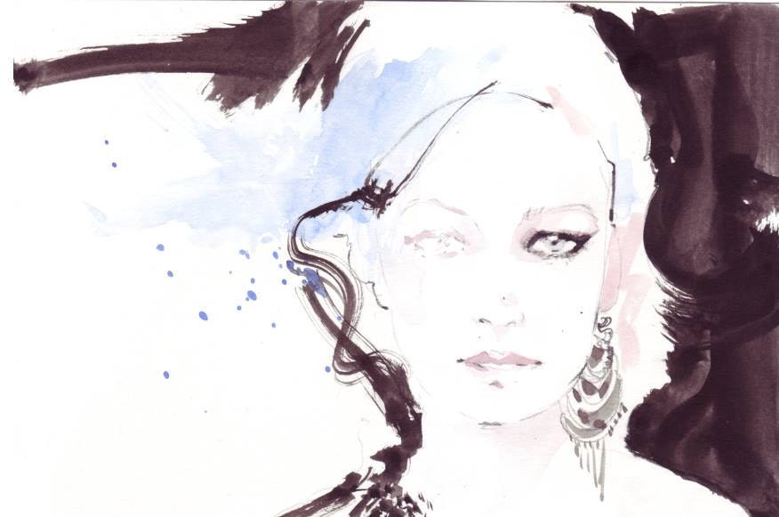 Print of Watercolor Painting, Fashion Illustration, Watercolor Painting, illustration by Ioana Avram, pink lips