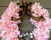 Easter Wreath Spring Wreath Pink Hydrangea Easter Wreath Chocolate Egg Easter Wreath Egg Wreath Hydrangea Wreath
