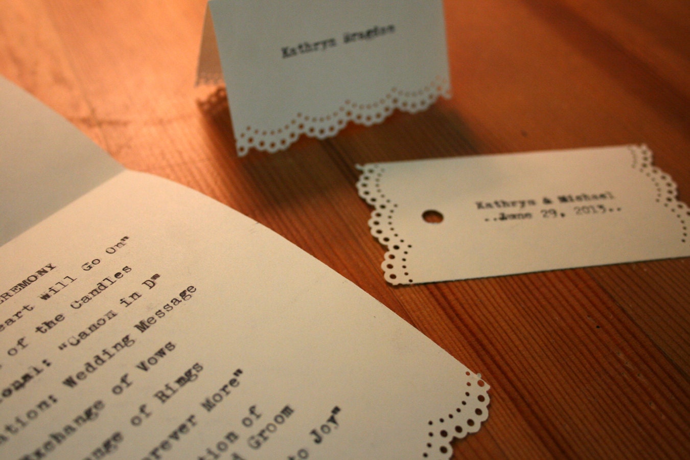 Katie B Ivory Typewriter Ceremony Programs CUSTOM LISTING