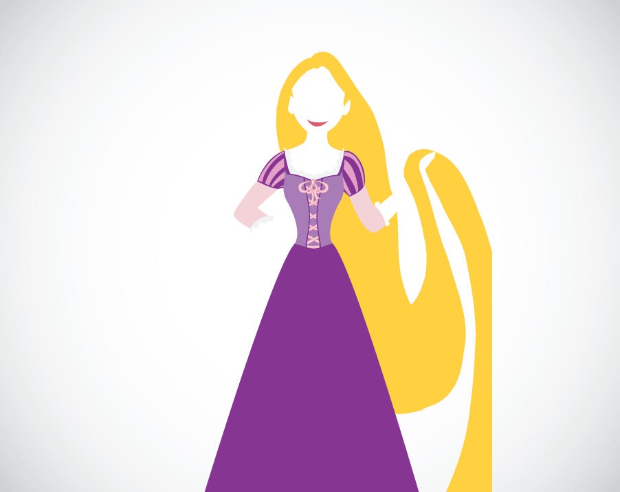 Minimalist Rapunzel // Disney Princess // Tangled // Movie Poster Print