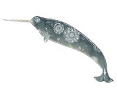 Grey Narwhal Archival Art Print