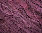 Recycled Silk Sari Ribbon - 50 yards of Hand Dyed Fiber in Eggplant
